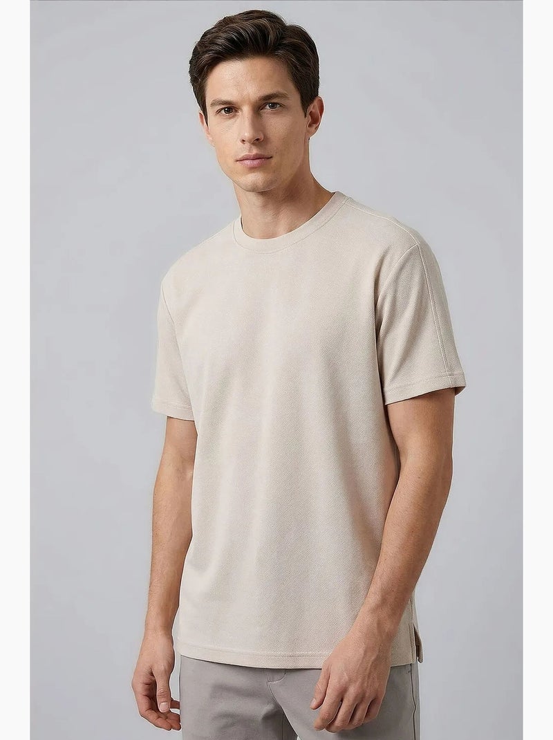Camiseta de hombre de mezcla de viscosa tommy Beige arcilla - Kiabi