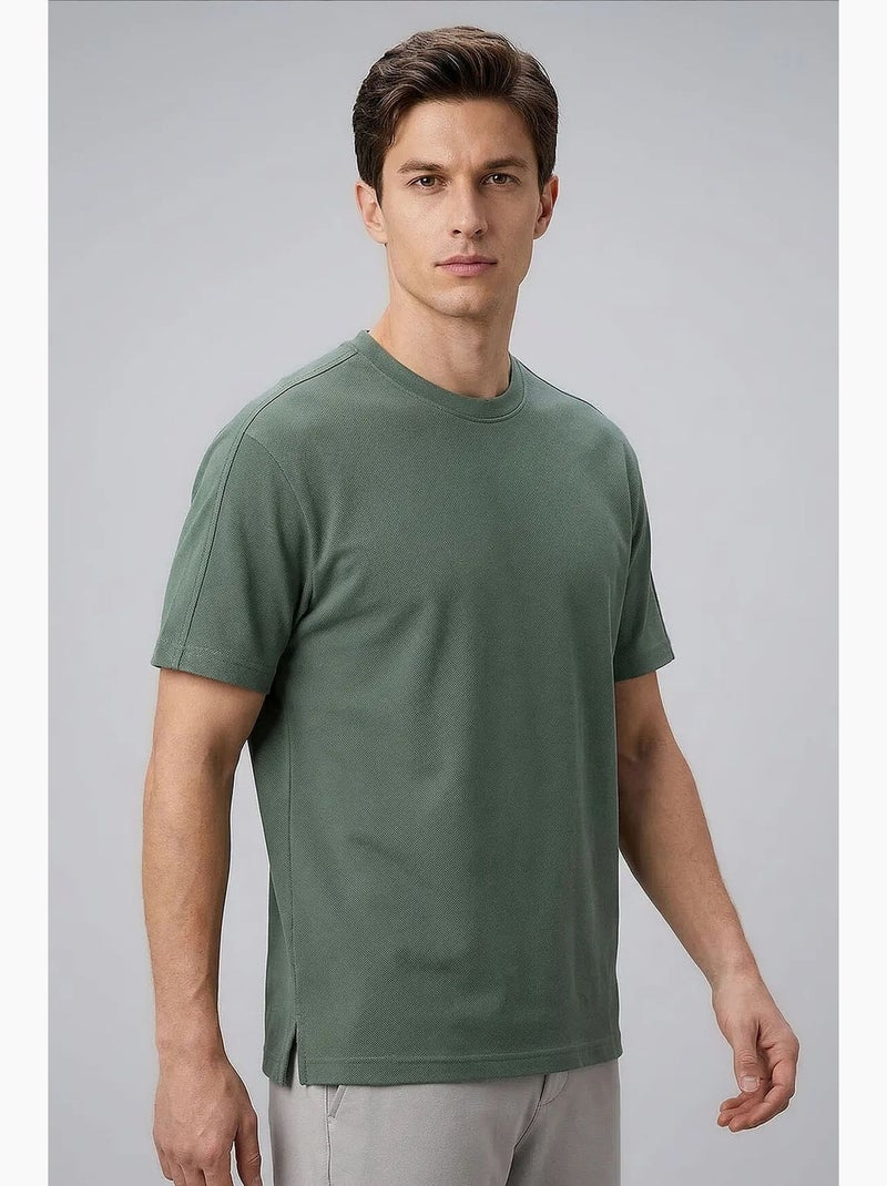 Camiseta de hombre de mezcla de viscosa tommy Caqui - Kiabi