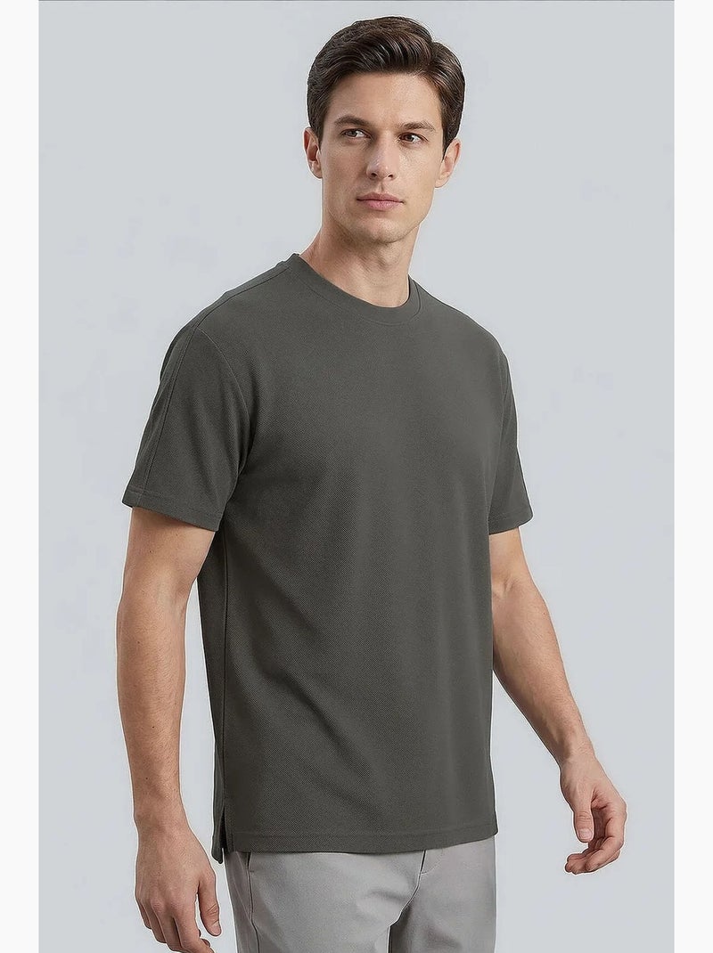 Camiseta de hombre de mezcla de viscosa tommy Gris oscuro - Kiabi