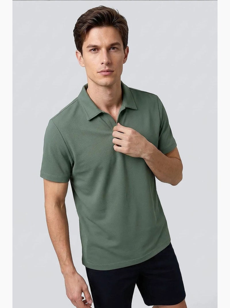 Camiseta de hombre de mezcla de viscosa tommy Verde caqui - Kiabi