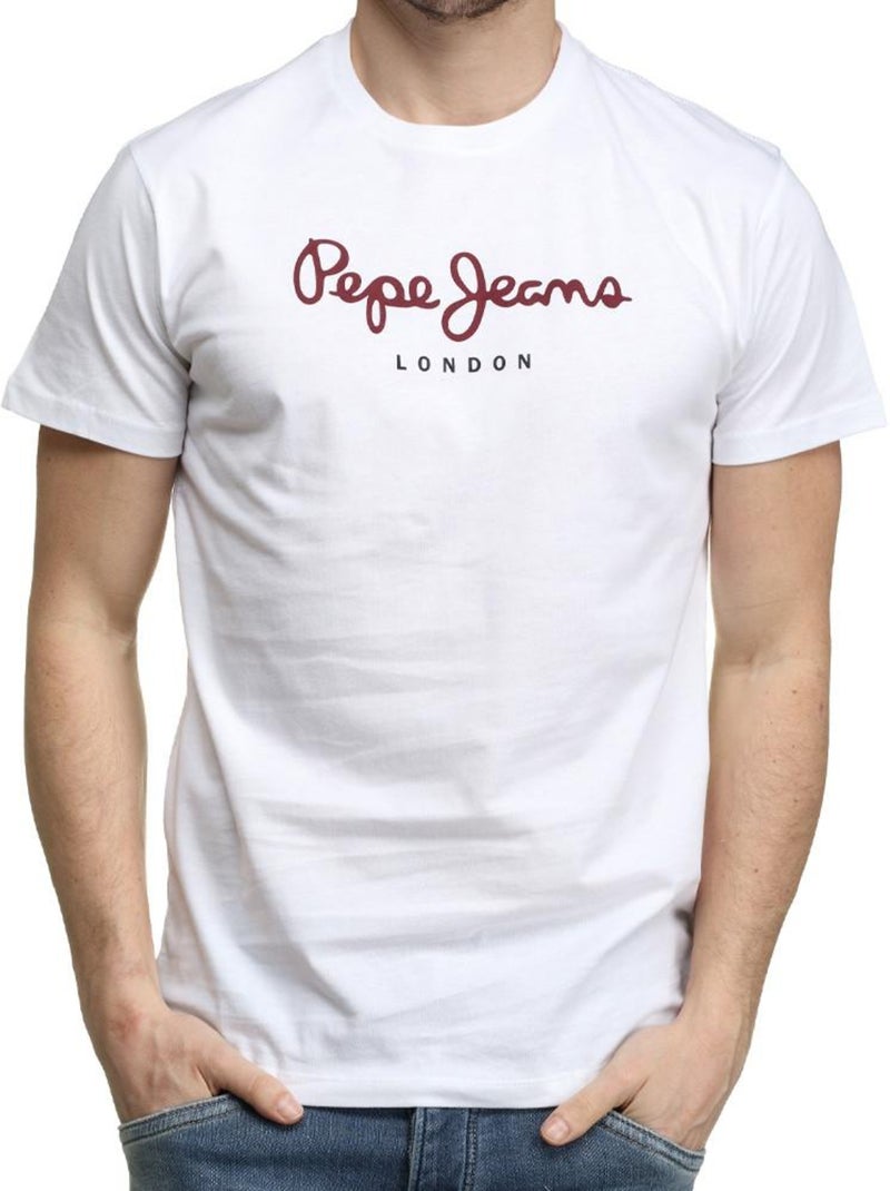 Camiseta de Hombre Pepe Jeans Blanco/Rojo - Kiabi