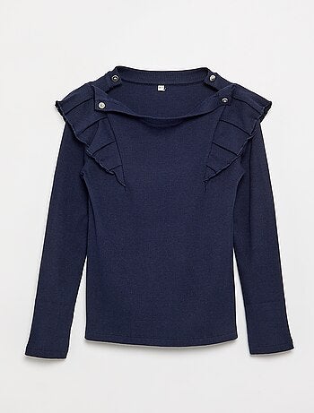 Camiseta de hombros con volantes - colección fácil de poner
