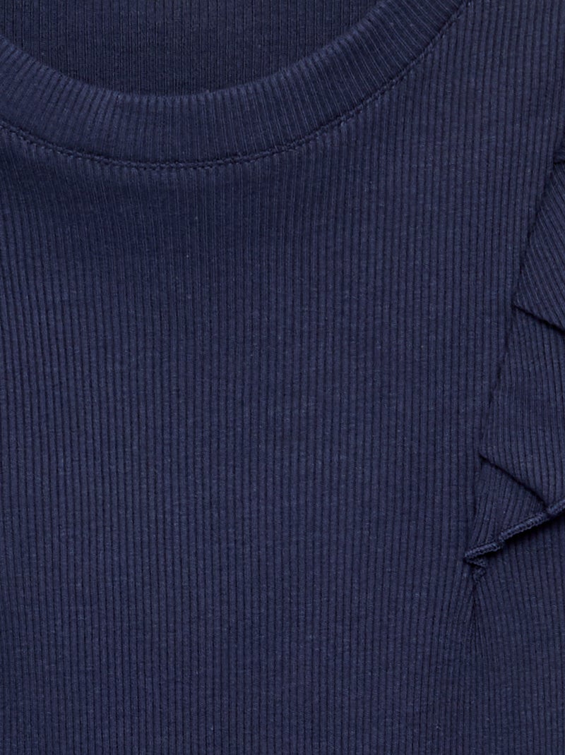 Camiseta de hombros con volantes - colección fácil de poner Negro - Kiabi