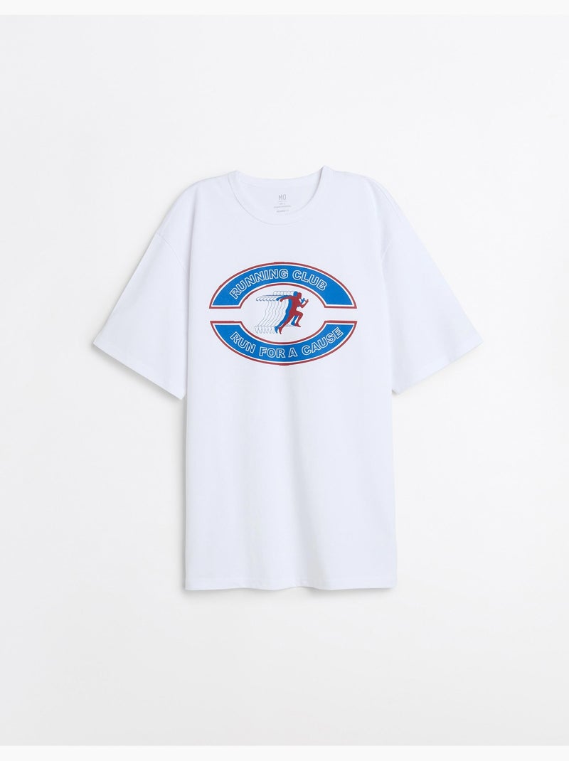 Camiseta de jersey gruesa estampada, MO Fashion Blanco - Kiabi
