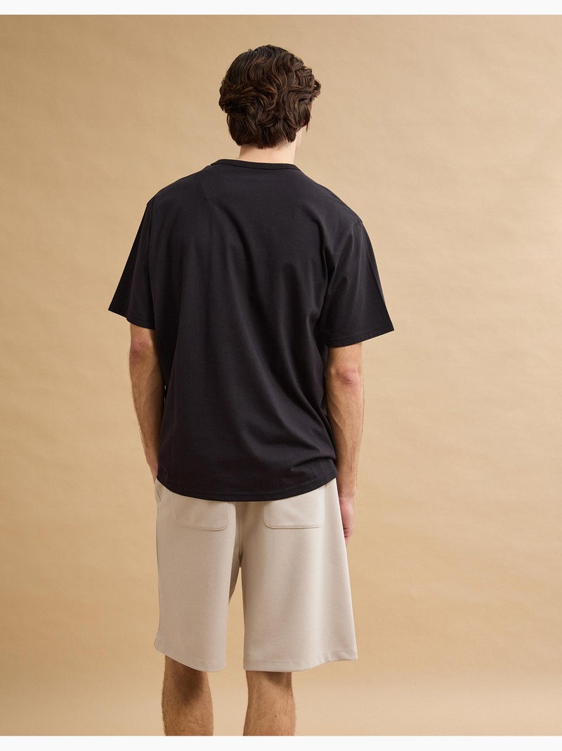 Camiseta de jersey gruesa estampada, MO Fashion Negro - Kiabi