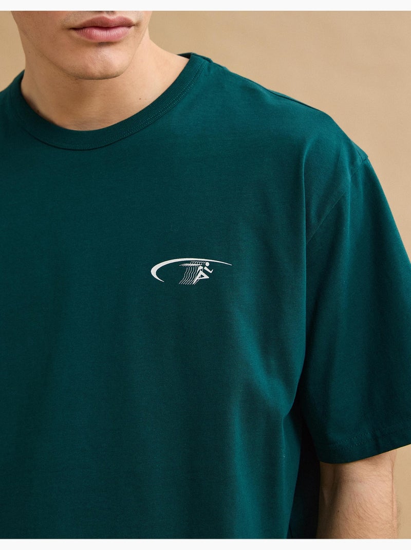 Camiseta de jersey gruesa estampada, MO Fashion Verde - Kiabi