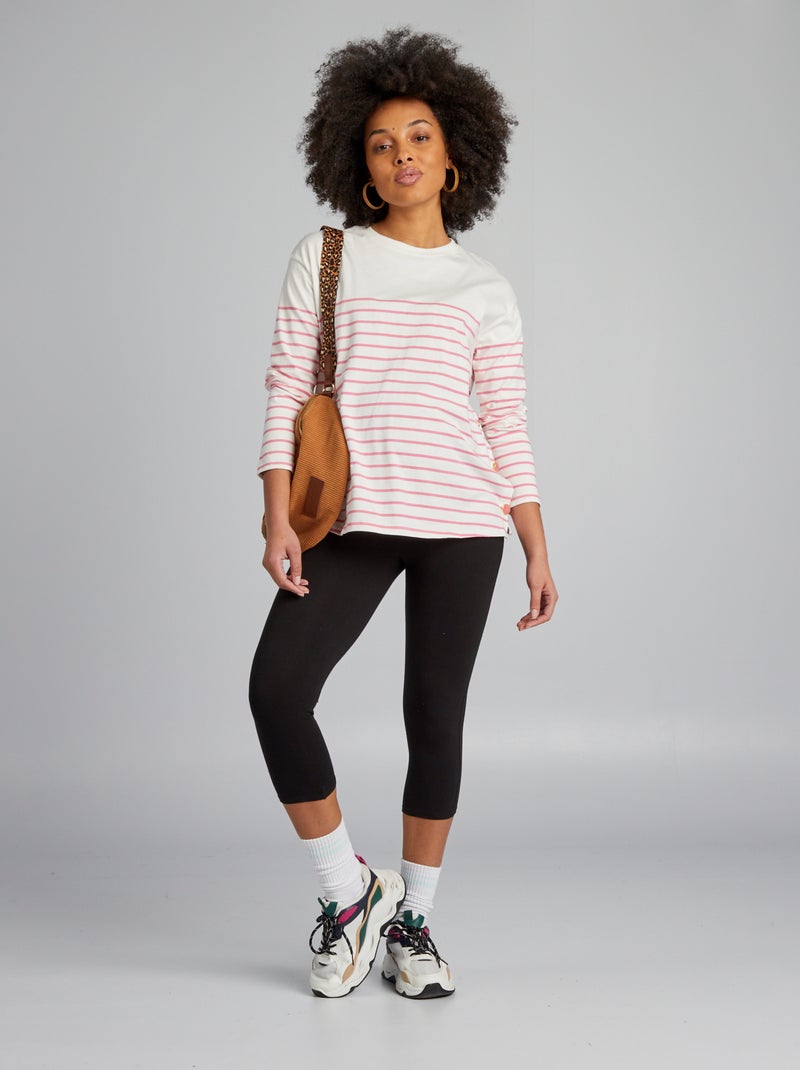 Camiseta de lactancia a rayas ROSA - Kiabi