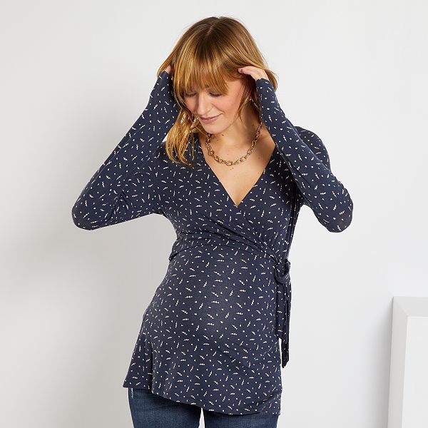 Camiseta de lactancia Premamá - AZUL - Kiabi - 12,00€