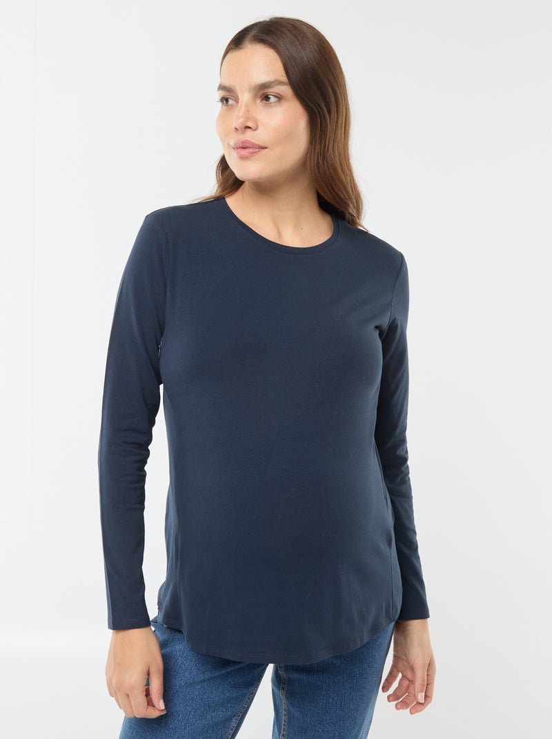 Camiseta de lactancia básica azul - Kiabi