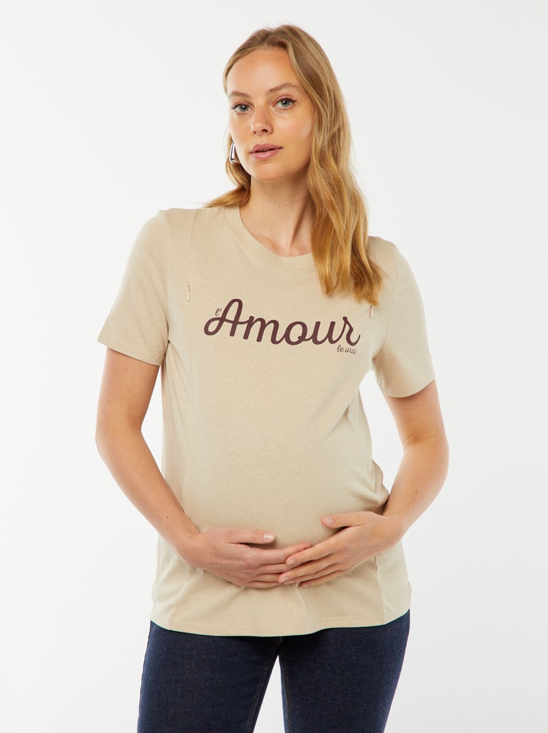 Camiseta de lactancia Beige - Kiabi