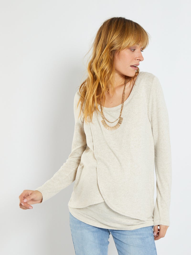 Camiseta de lactancia BEIGE - Kiabi