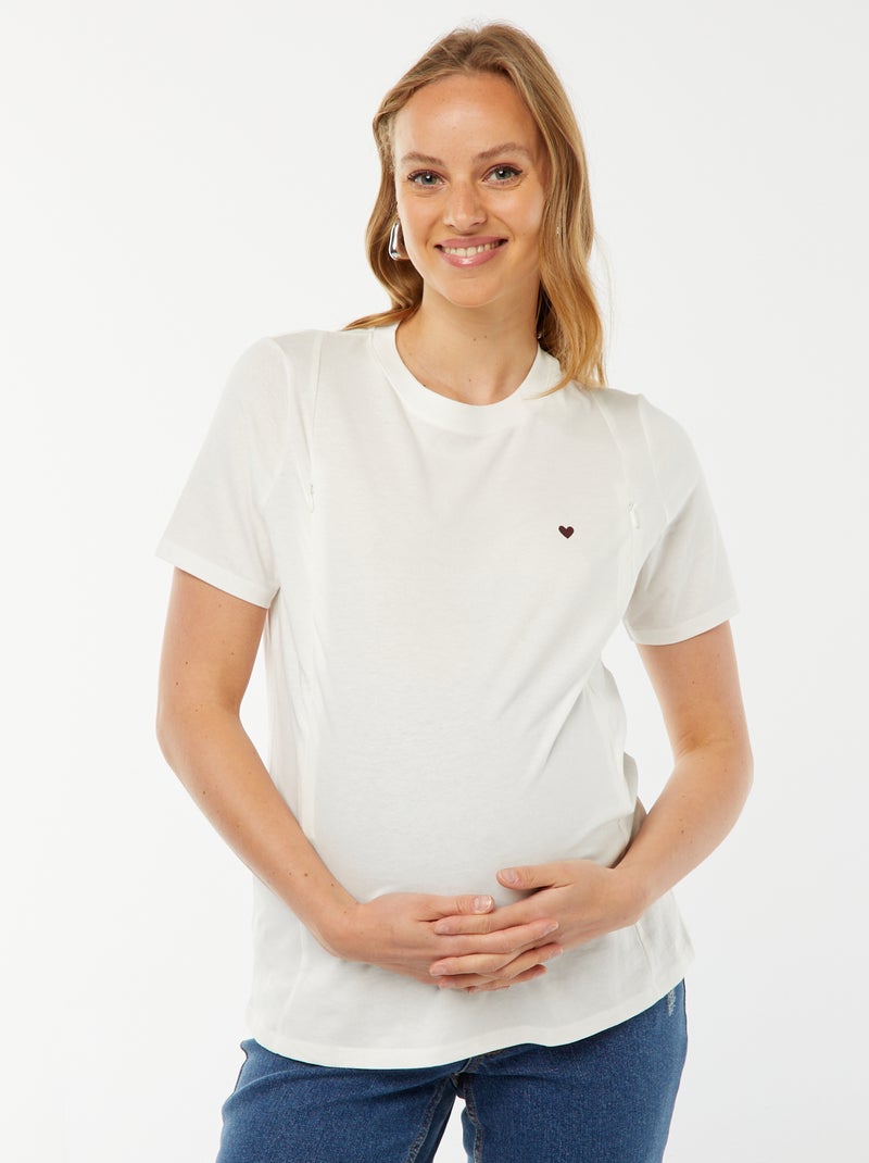 Camiseta de lactancia Blanco - Kiabi