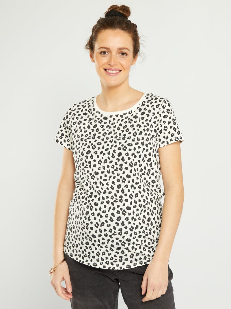 Camiseta de lactancia con cremalleras invisibles BLANCO - Kiabi