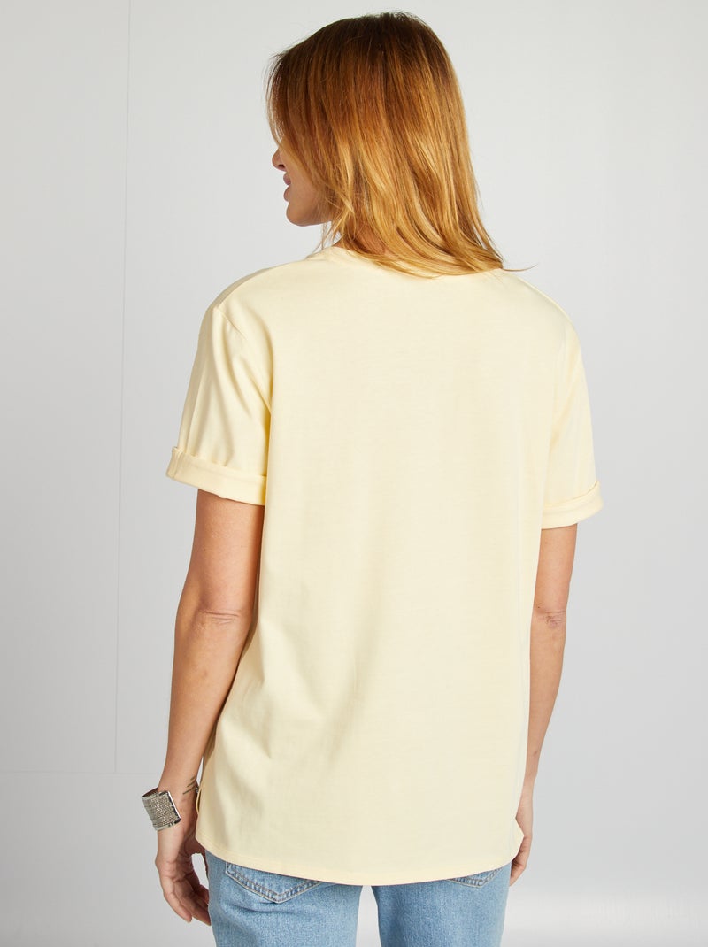 Camiseta de lactancia con cuello de pico AMARILLO - Kiabi