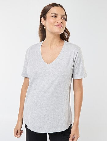 Camiseta de lactancia con cuello de pico