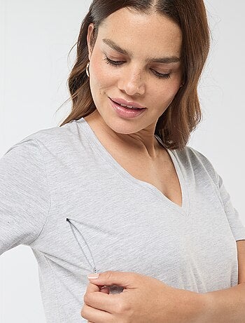 Camiseta de lactancia con cuello de pico