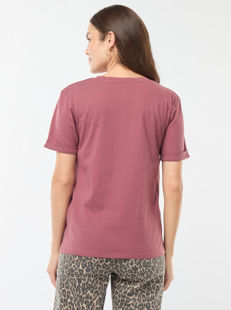Camiseta de lactancia con cuello de pico Rosa - Kiabi