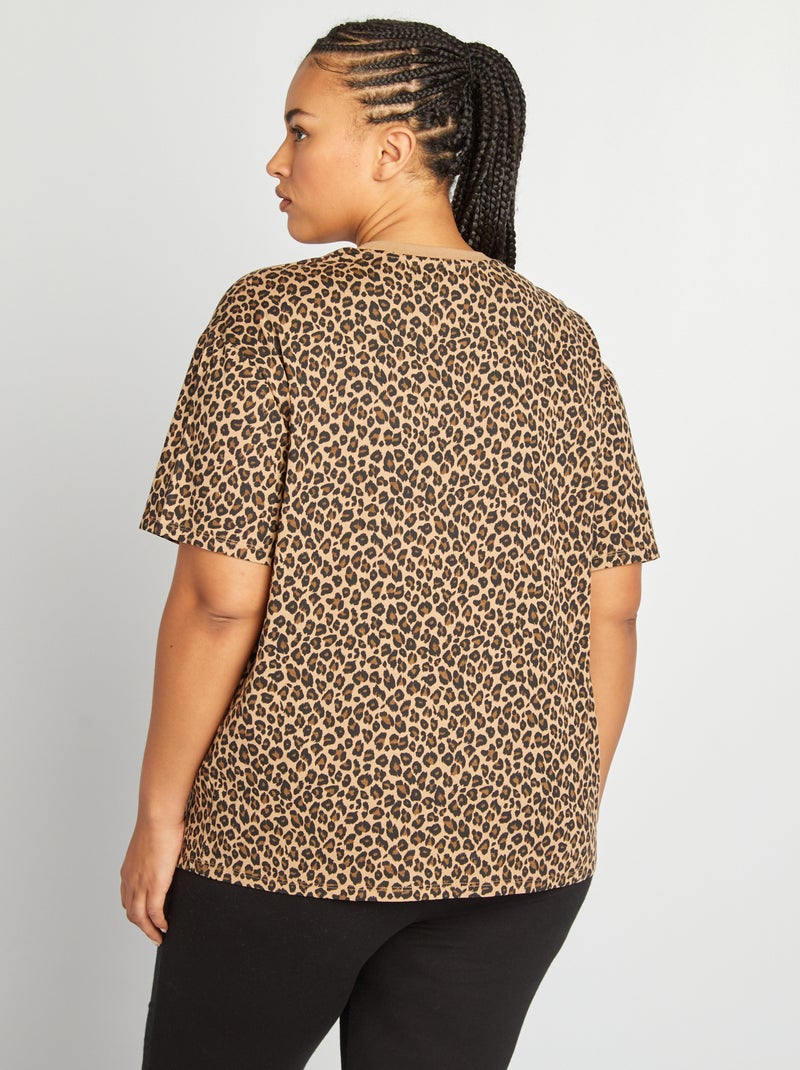 Camiseta de lactancia con cuello redondo BEIGE - Kiabi