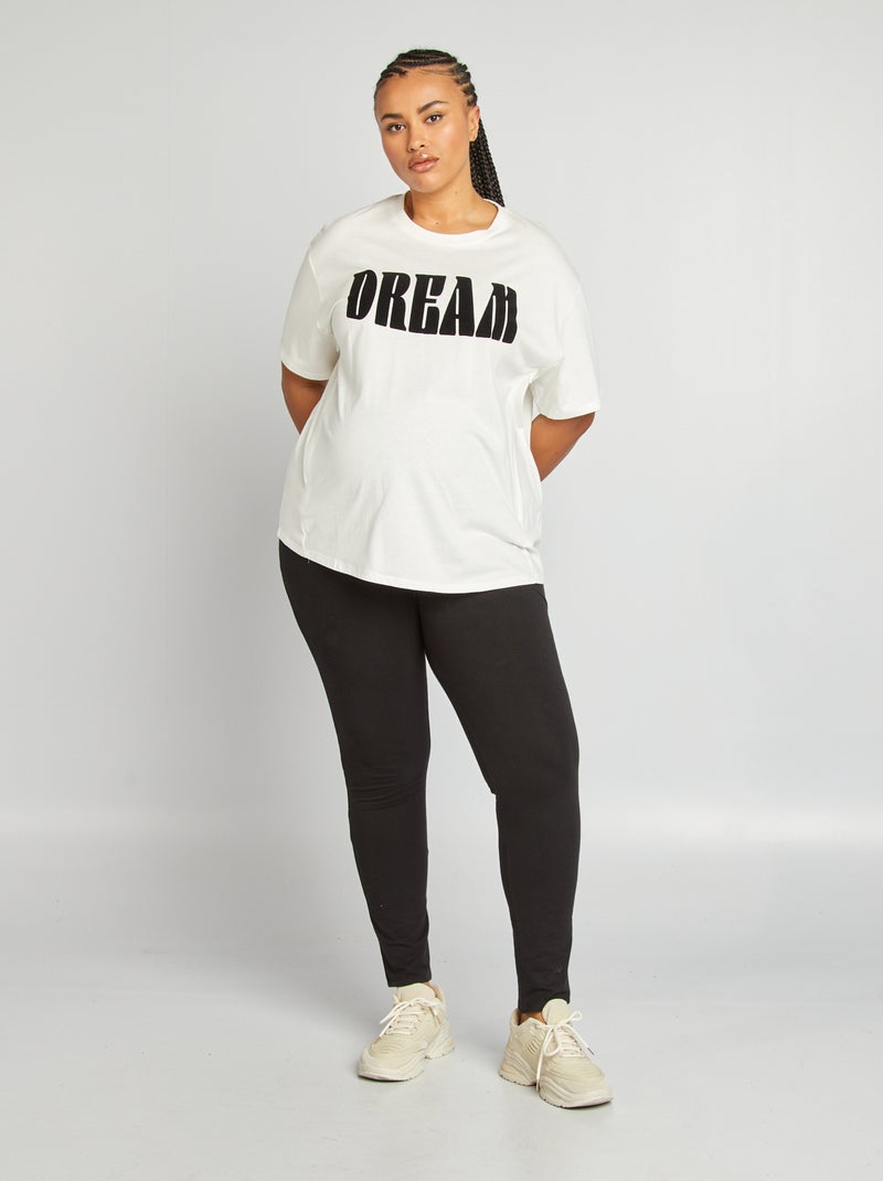 Camiseta de lactancia con cuello redondo BLANCO - Kiabi