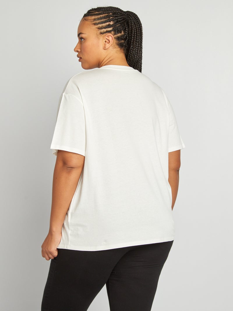 Camiseta de lactancia con cuello redondo BLANCO - Kiabi