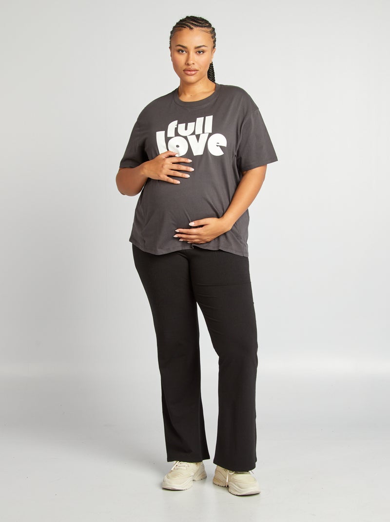 Camiseta de lactancia con cuello redondo NEGRO - Kiabi