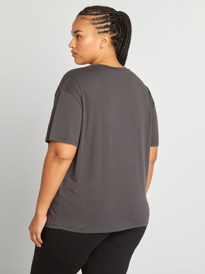 Camiseta de lactancia con cuello redondo NEGRO - Kiabi