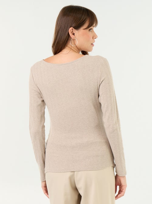 Camiseta de lactancia con escote cruzado - Kiabi Camiseta de lactancia con escote cruzado - Kiabi