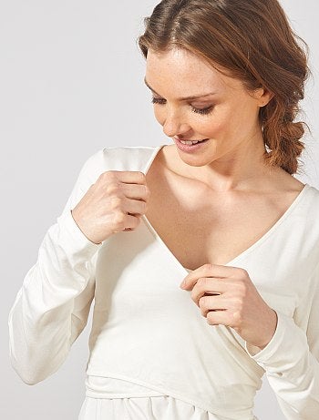 Premamá - Camiseta de lactancia con escote cruzado - Kiabi