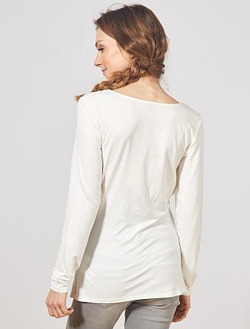 Premamá - Camiseta de lactancia con escote cruzado - Kiabi