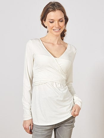 Premamá - Camiseta de lactancia con escote cruzado - Kiabi