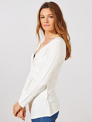 Premamá - Camiseta de lactancia con escote cruzado - Kiabi