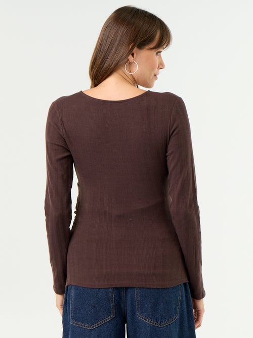 Camiseta de lactancia con escote cruzado - Kiabi Camiseta de lactancia con escote cruzado - Kiabi