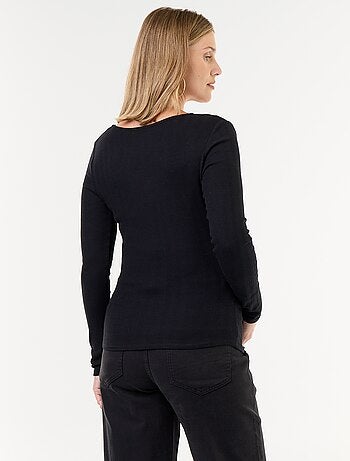 Camiseta de lactancia con escote cruzado