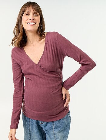 Camiseta de lactancia con escote cruzado
