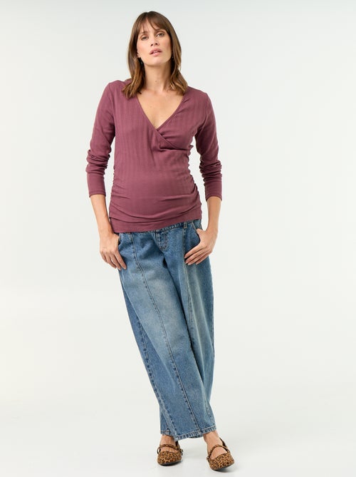 Camiseta de lactancia con escote cruzado - Kiabi Camiseta de lactancia con escote cruzado - Kiabi