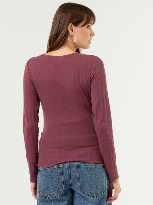 Camiseta de lactancia con escote cruzado - Kiabi Camiseta de lactancia con escote cruzado - Kiabi