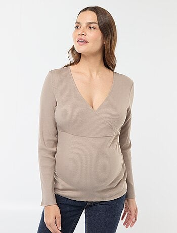 Camiseta de lactancia cruzada