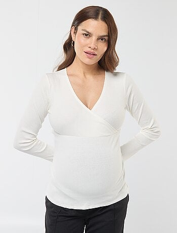 Camiseta de lactancia cruzada