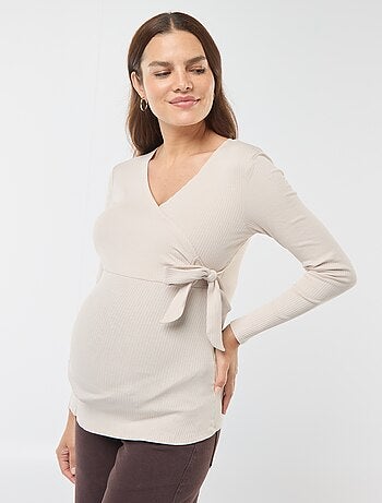 Camiseta de lactancia cruzada