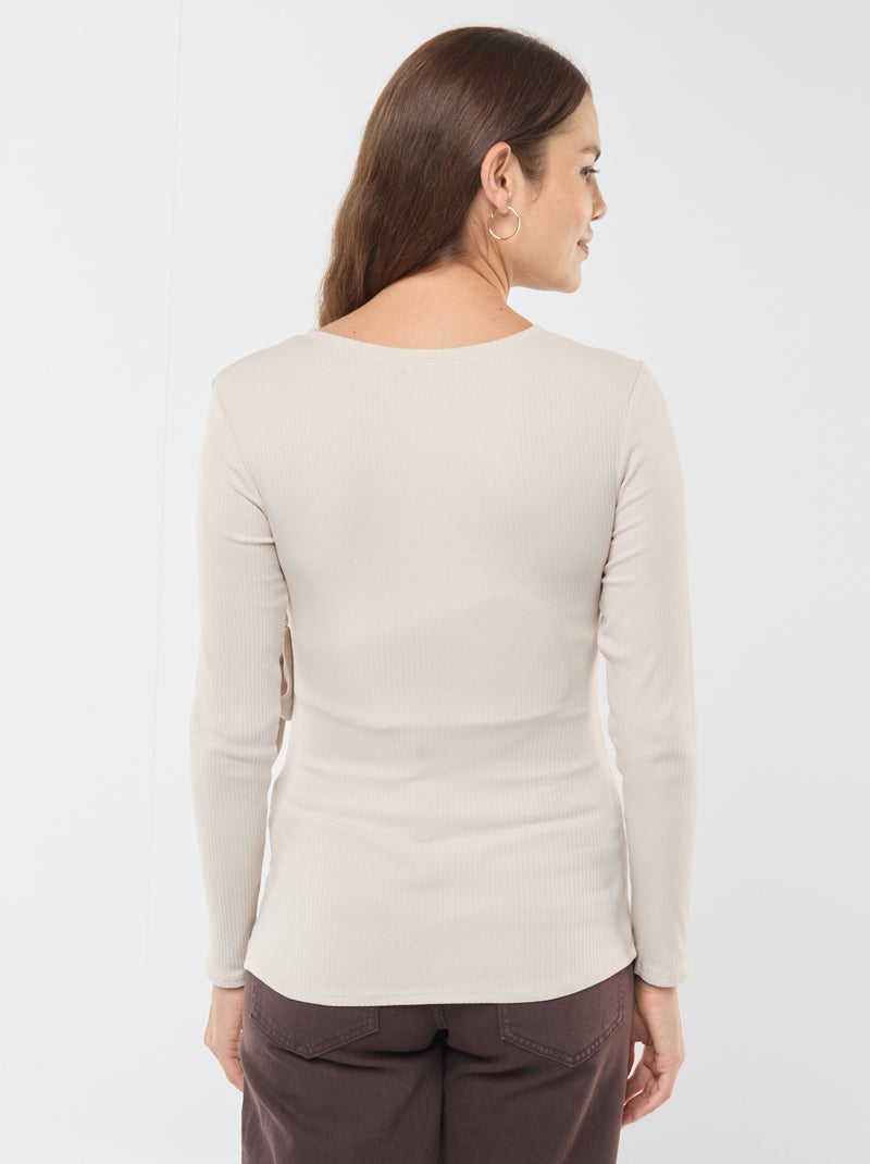 Camiseta de lactancia cruzada Gris - Kiabi