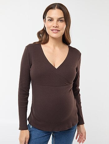 Camiseta de lactancia cruzada
