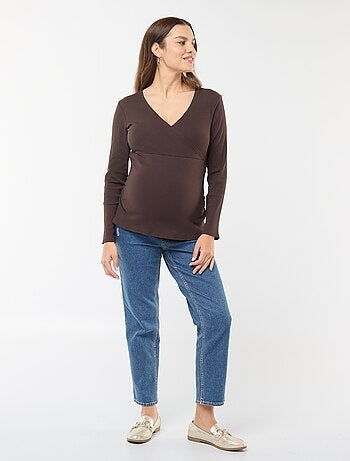 Camiseta de lactancia cruzada