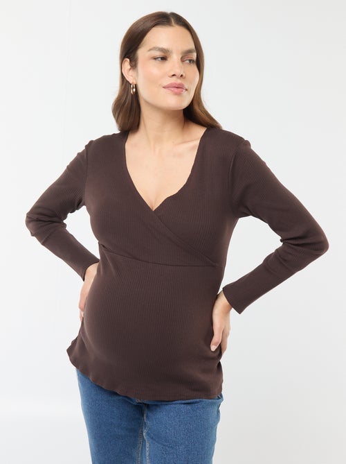 Camiseta de lactancia cruzada - Kiabi