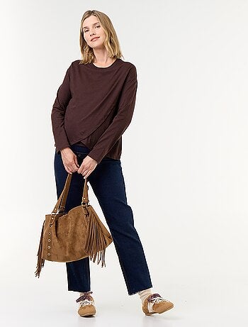 Camiseta de lactancia cruzada