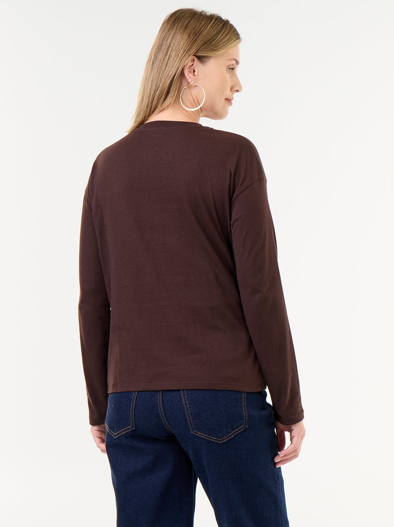 Camiseta de lactancia cruzada Marron - Kiabi