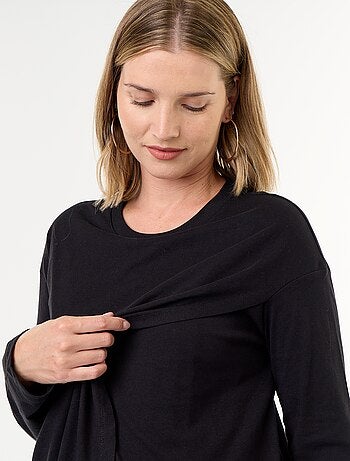 Camiseta de lactancia cruzada