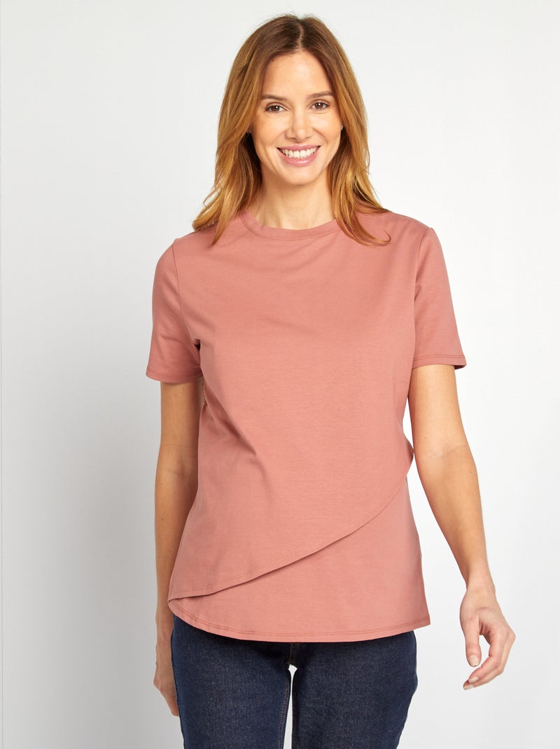 Camiseta de lactancia cruzada ROSA - Kiabi