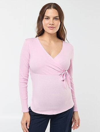 Camiseta de lactancia cruzada