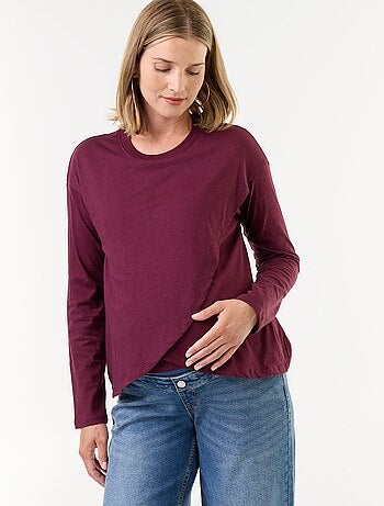 Camiseta de lactancia cruzada