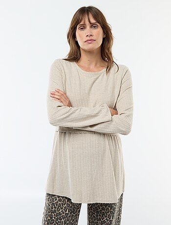 Camiseta de lactancia de canalé